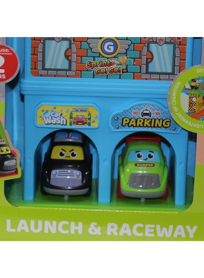 Builder Track Garage & Slide Playset with 2 Cars - Image 3