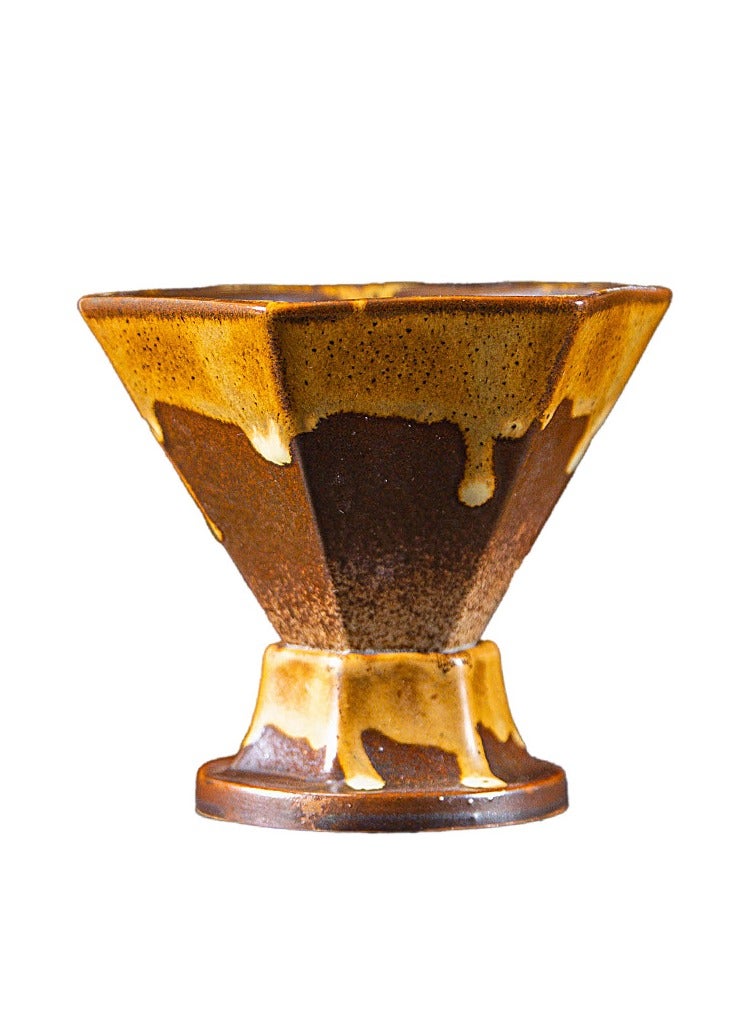 مجموعتان من السيراميك السداسية كوب القهوة حزمة 6.8x9.8x9.5cm - Image 1