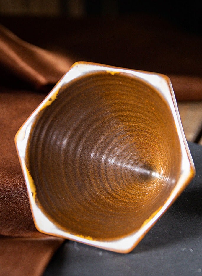 مجموعتان من السيراميك السداسية كوب القهوة حزمة 6.8x9.8x9.5cm - Image 4