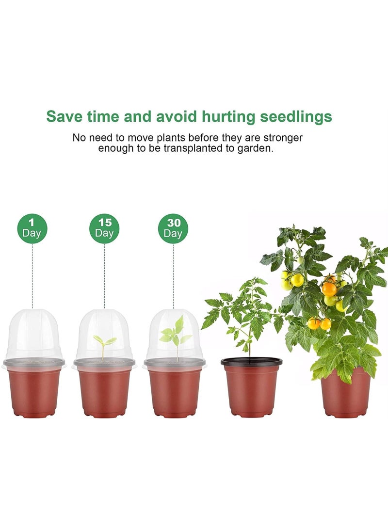 Plant Nursery Pots with Humidity Dome 4" Soft Transparent Plastic Gardening Pot Planting Containers Cups Planter Small Starter Seed Starting Trays for Seedling?30 Sets - Image 4