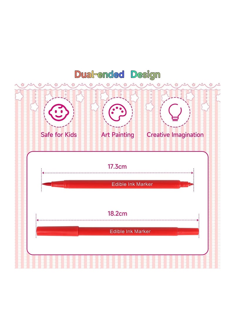 بريميفي 10 قطع من أقلام ألوان الطعام الصالحة للأكل، أقلام تلوين طعام مزدوجة الجوانب مع طرف سميك ورفيع - Image 3