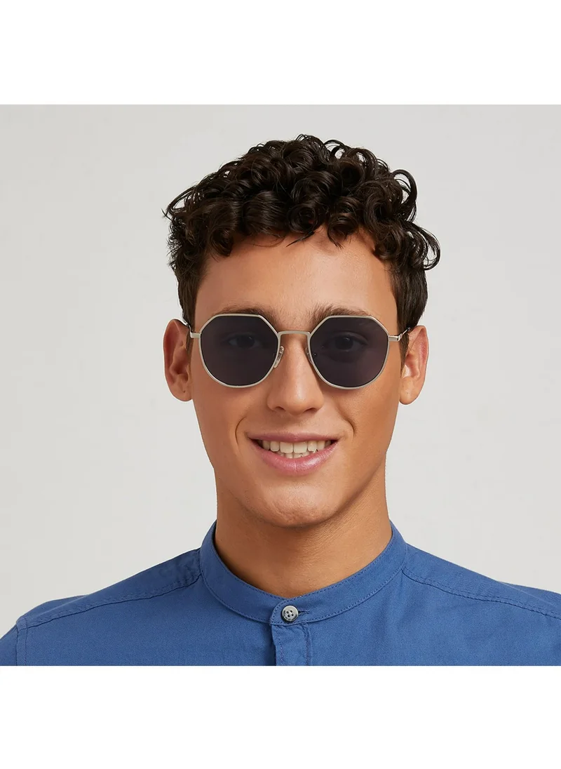 30 سندايز TURN UP Men Blue Sunglasses - Frame Material: Metal - Lens Color: Blue- Frame Color: Silver - Full Rim