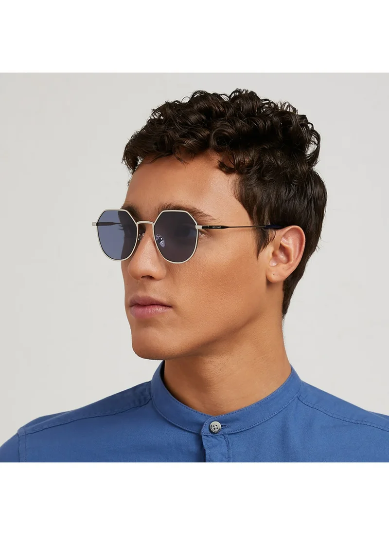 30 سندايز TURN UP Men Blue Sunglasses - Frame Material: Metal - Lens Color: Blue- Frame Color: Silver - Full Rim