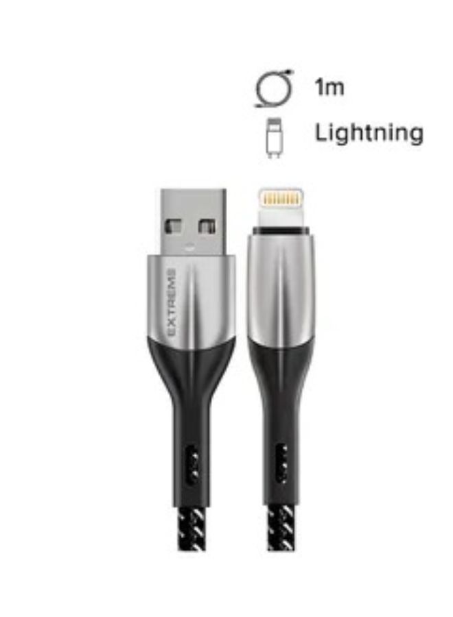 جي تايد إكستريم كابل شحن سريع Lightning من سلسلة تاتش اسود - Image 1