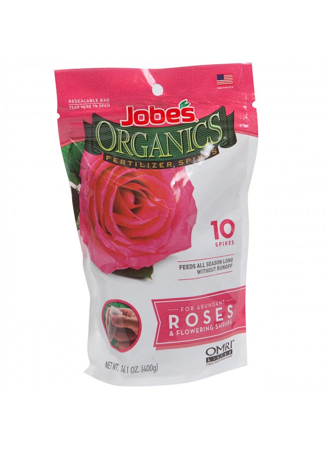 Jobe's - Jobe's Organics, Fertilizer Spikes, Rose and Flower, 10 Count - Image 1