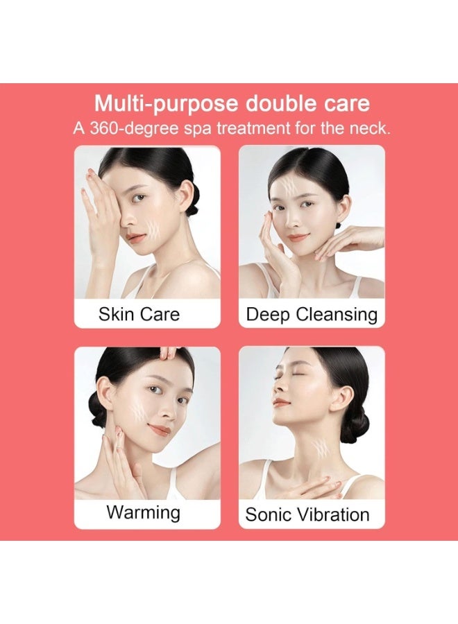 جهاز تجميل الوجه والرقبة - مدلك وجه كهربائي محمول مزود بتقنية الاهتزاز الدقيق، أداة لشد ونحت البشرة، للعناية بالبشرة، ومكافحة علامات تقدم السن، وشد الوجه، وتحديد ملامحه - بنفسجي - Image 2