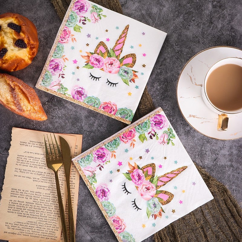 Supply Spot New Leaves Color Printing Napkin Paper Towel Western Restaurant Bakery For Facial Tissue - Image 1