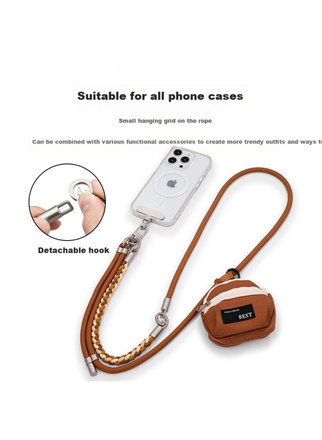 Bzbc Three-in Phone Lanyard, Crossbody, Wearable, Adjustable Neck Strap, Phone Case Pendant, Wrist Strap, Braided Chain, Anti-loss Cord, Outdoor Multifunctional Dual-use High-end Strap, Anti-loss Cord - Image 3