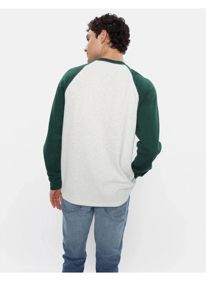 American Eagle AE Long-Sleeve Raglan Thermal T-Shirt