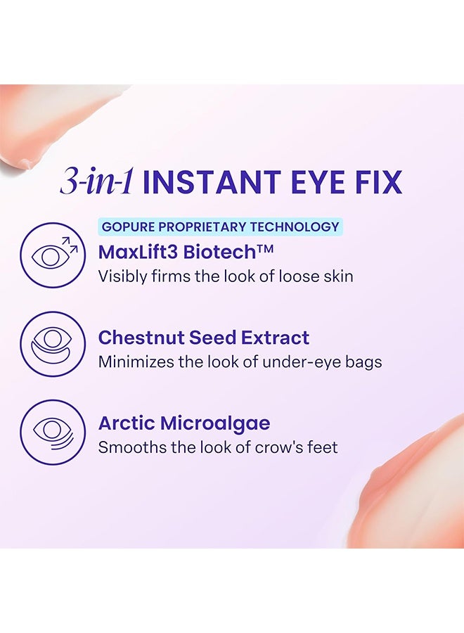 goPure Instant Lift Eye Gel 10ml, Under Eye Cream for Puffiness & Bags, Wrinkles, Fine Lines and Dark Circles, Anti Aging Skin Care for Men & Women with MaxLift3 Biotech Under Eye Brightener - Image 4