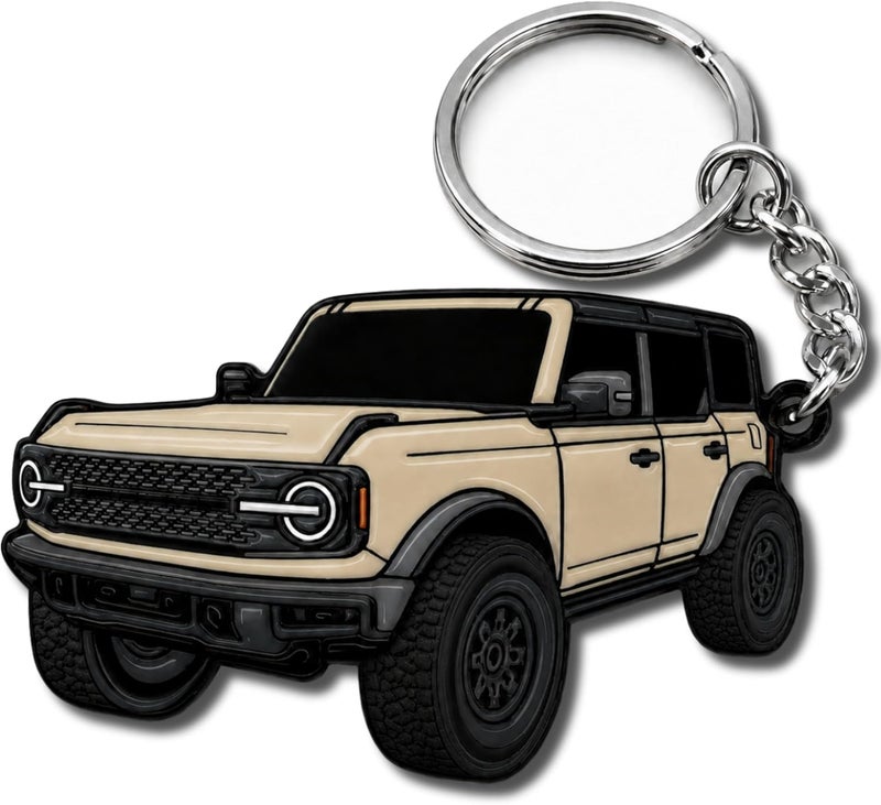 FOUR WHEEL BEAST إكسسوارات سلسلة مفاتيح برونكو - غطاء فوب لمفتاح 4 أبواب - تعديلات رائعة متوافقة مع فور�� برونكو 2021 2022 2023 - Image 1