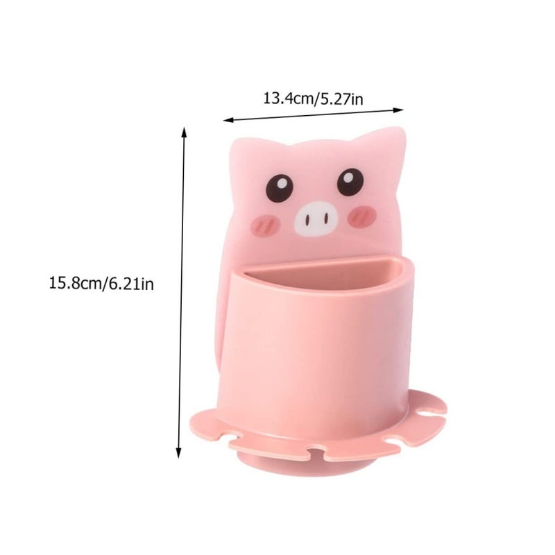 Wall Mounted Toothbrush Holder Suction Cup Storage Rack For Bathroom Organizer Easy Installation No Drilling - Image 3