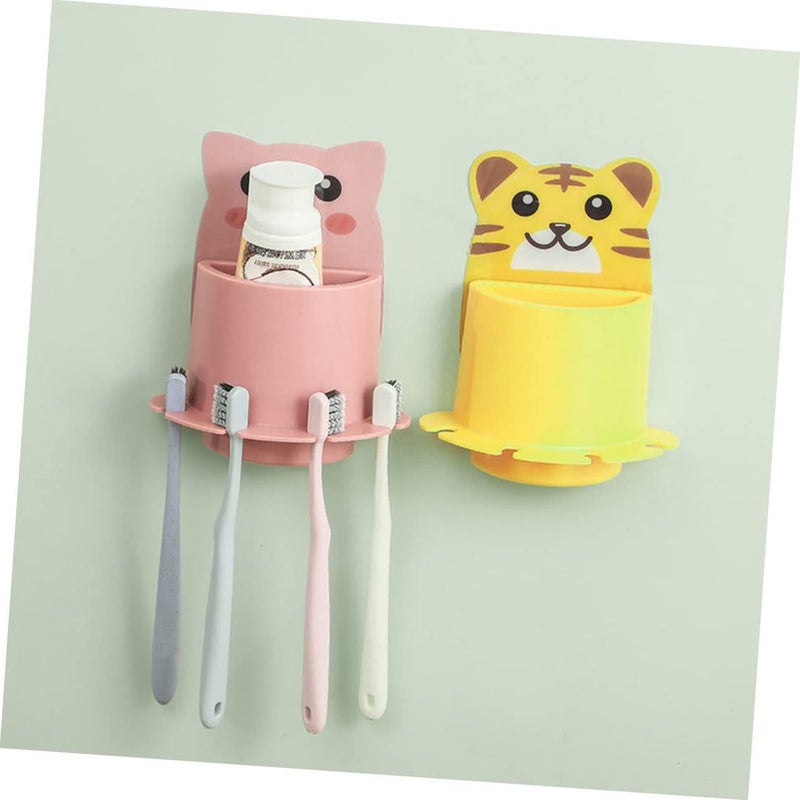 Wall Mounted Toothbrush Holder Suction Cup Storage Rack For Bathroom Organizer Easy Installation No Drilling - Image 5