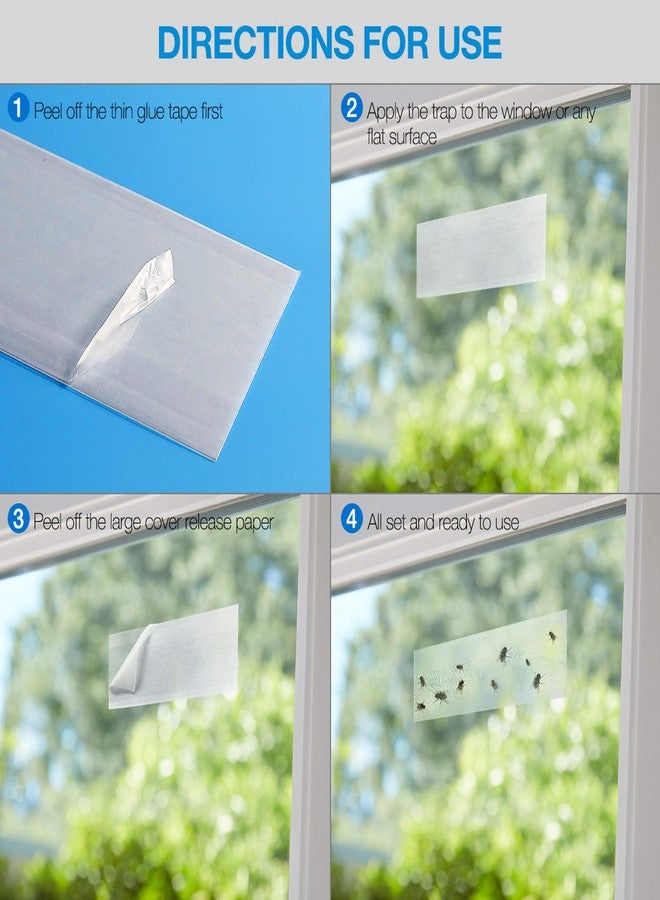 Faicuk 20-Pack Clear Window Fly Traps Sticky Fly Strip for Indoor Houseflies Nontoxic and Pesticide-Free - Image 3