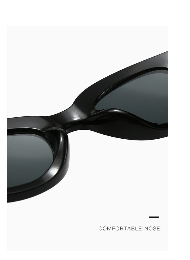 نظارات شمسية بيضاوية عتيقة للنساء، نظارات شمسية صغيرة عصرية بتصميم عين القطة بتصميم بيضاوي من التسعينيات - Image 4