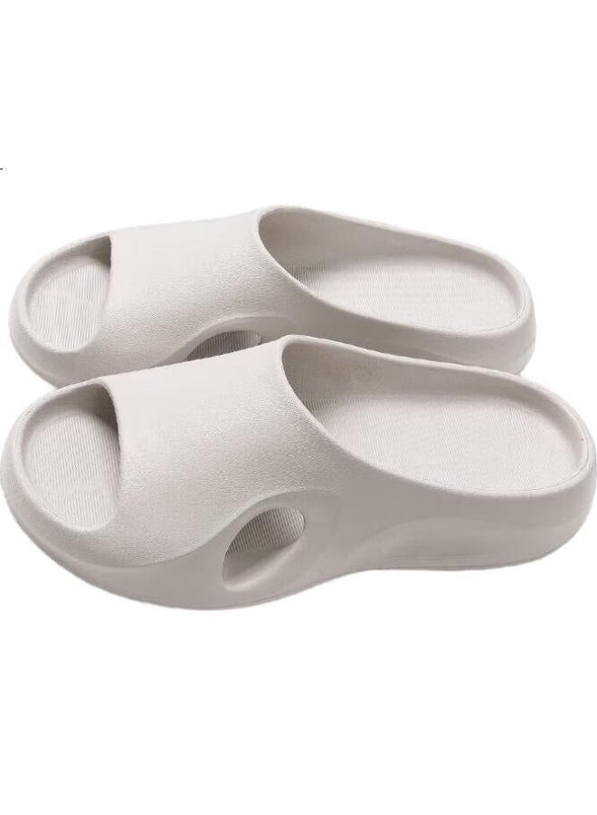 Xggc Non-Slip Slippers For Men, Summer Home Bathroom Shower-Specific Elderly Sandals For Women, Beige, Size 38-39 - Image 1