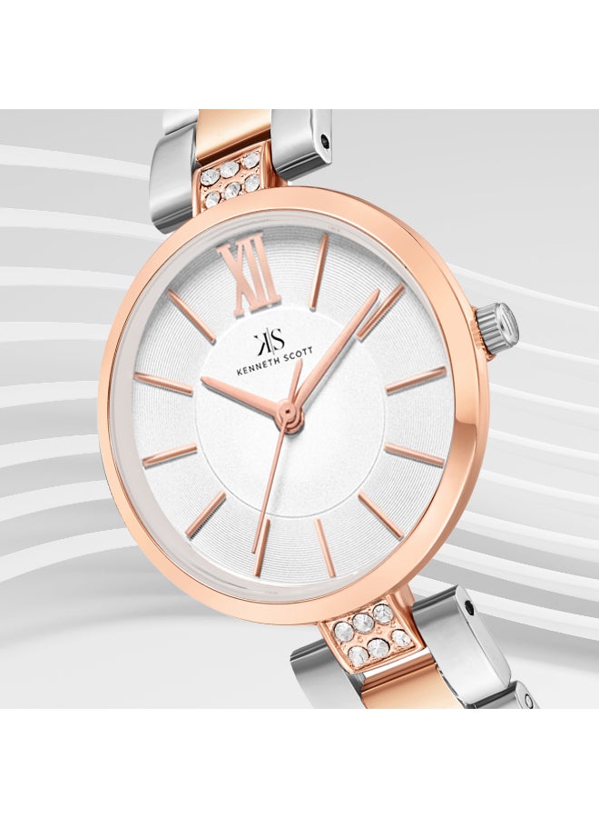 KENNETH SCOTT Women's Stainless Steel Analog Watch K23533-KBKW - 30 mm - Image 5