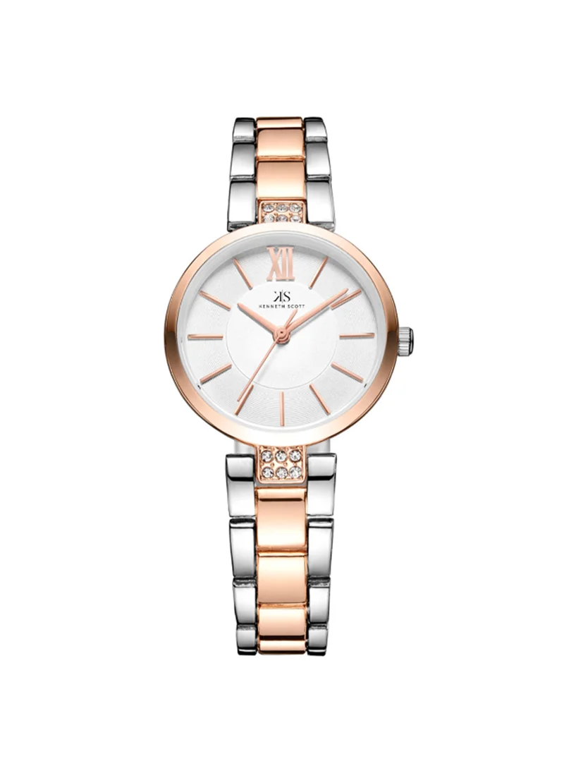 KENNETH SCOTT Women's Analog Stainless Steel Wrist Watch K23533-KBKW - 30 Mm