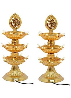 DIKANSHA DIKANSHA 3 Layer with 21 Lights Click to Open expanded View Deep Flicker Jyoti Bulb for Diwali Home Tample Decoration Pack of 2  - Image 1