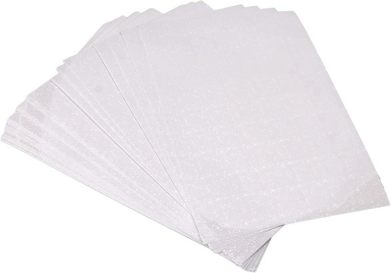 50 Sheets Holographic Cold Laminate Sheet, 11.8x8.4in Cuttable Holographic Laminating Paper for Badge DIY Craft Supplies, Tear Proof (Type 2) - Image 1