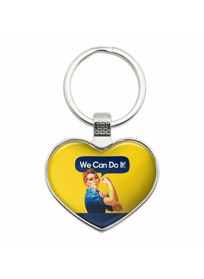 GRAPHICS & MORE Rosie The Riveter Poster World War II Heart Love Metal Keychain Key Chain Ring - Image 1