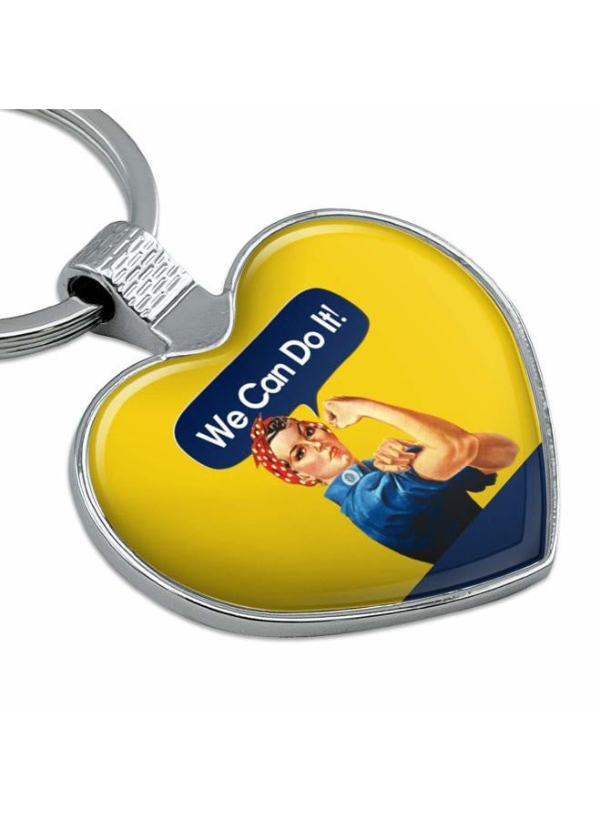 GRAPHICS & MORE Rosie The Riveter Poster World War II Heart Love Metal Keychain Key Chain Ring - Image 2