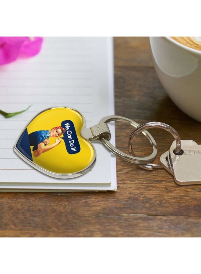 GRAPHICS & MORE Rosie The Riveter Poster World War II Heart Love Metal Keychain Key Chain Ring - Image 5