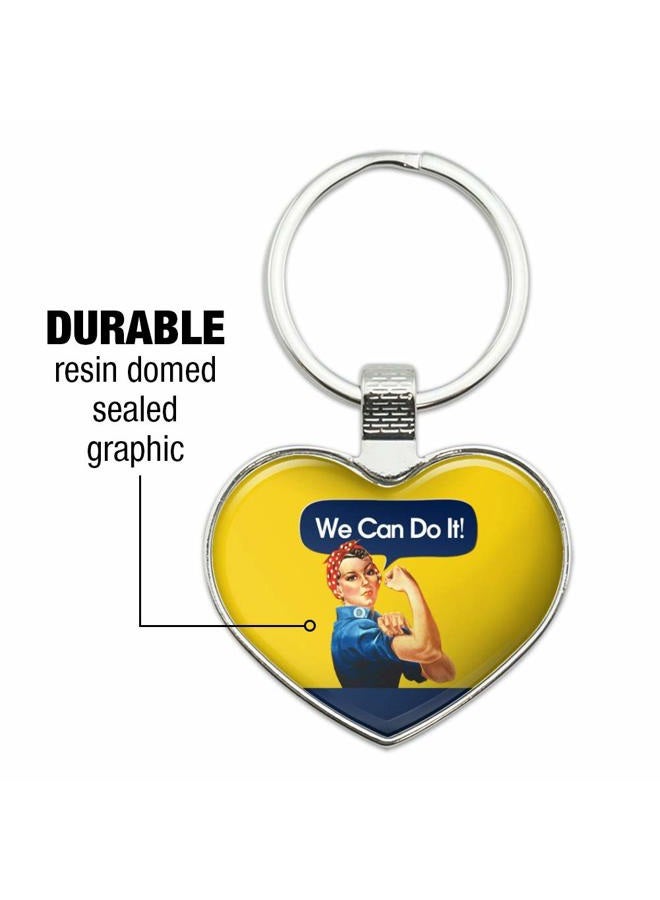 GRAPHICS & MORE Rosie The Riveter Poster World War II Heart Love Metal Keychain Key Chain Ring - Image 3
