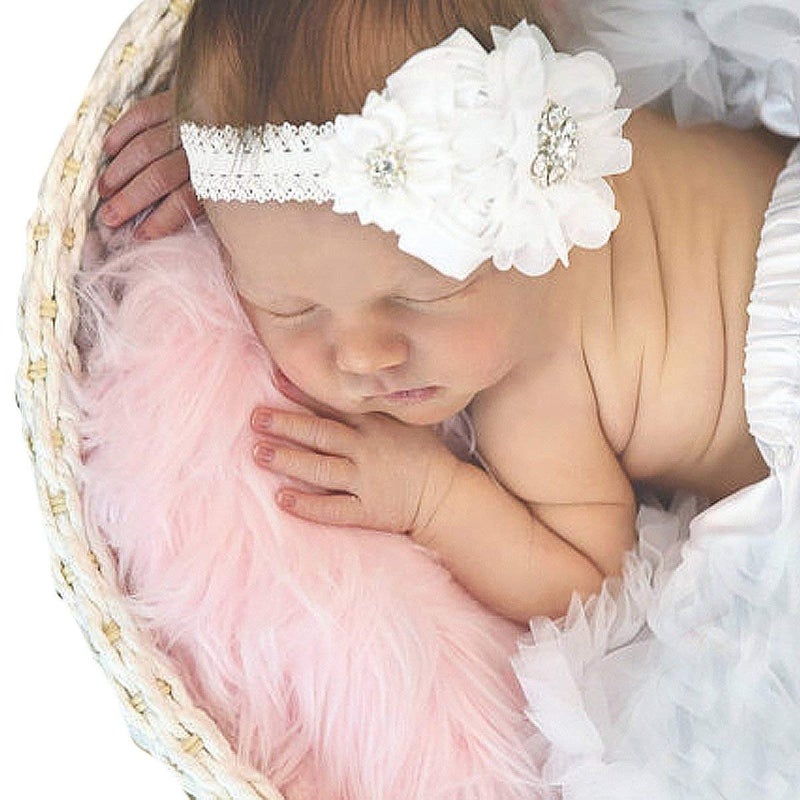 MauSong Christening Headbands Baptism Headbands with Bows