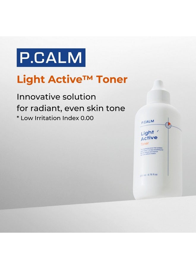 P.CALM - Light Active Toner 6.7 Fl.Oz Vegan Hyperpigmentation Dark Spot Correction Facial Toner For Sensitive Skin Korean Skincare - Image 1