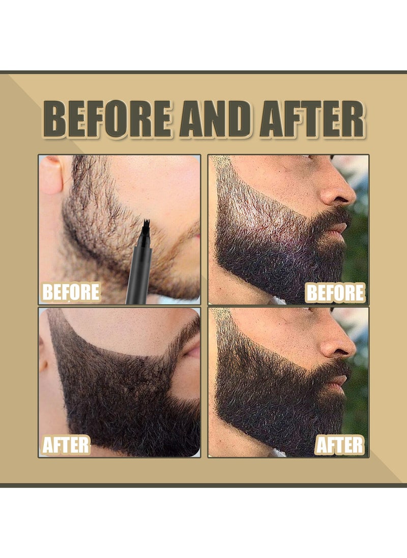 East Moon - Beard Pencil Filler for Men, Long Lasting Beard Filling Pen Kit with Brush and Beard Styling Comb Tool Creates Natural Looking Beard, Moustache and Eyebrows - Image 1