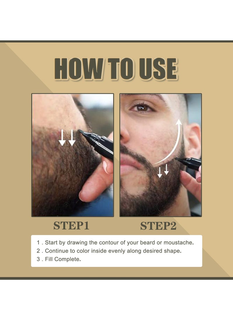 East Moon - Beard Pencil Filler for Men, Long Lasting Beard Filling Pen Kit with Brush and Beard Styling Comb Tool Creates Natural Looking Beard, Moustache and Eyebrows - Image 1