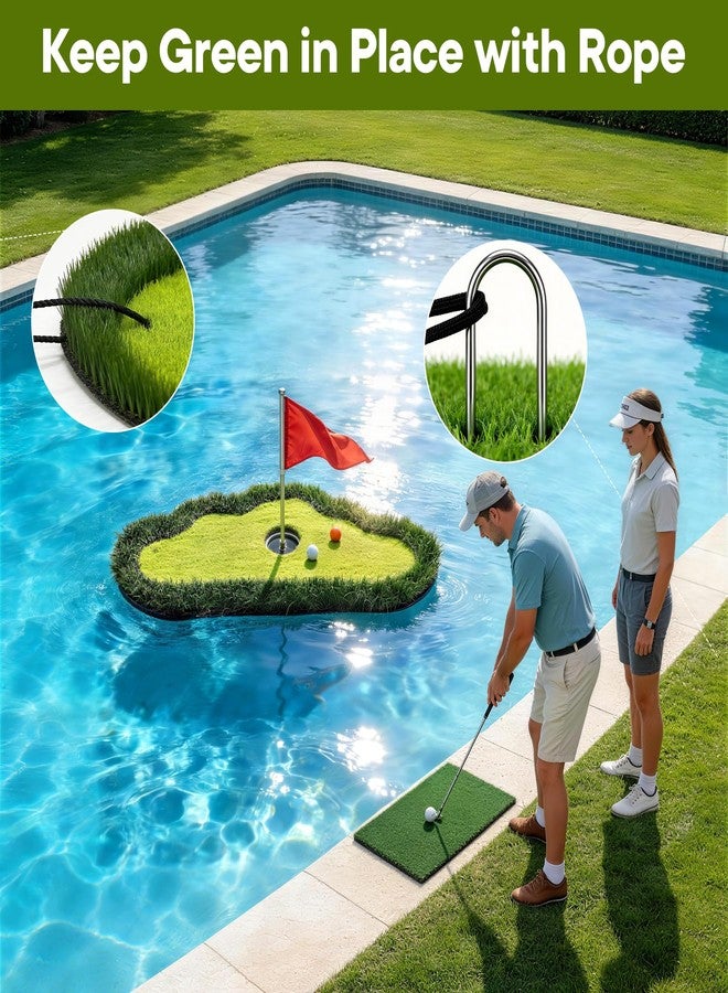 AILE Floating Golf Green for Pool, Pool Golf Game Putting Green Mat with Ball Retriever & Anti-Drift Ropes, Floating Golf Putting Turf Game Set for Party and for Golf Enthusiasts to Practice - Image 5