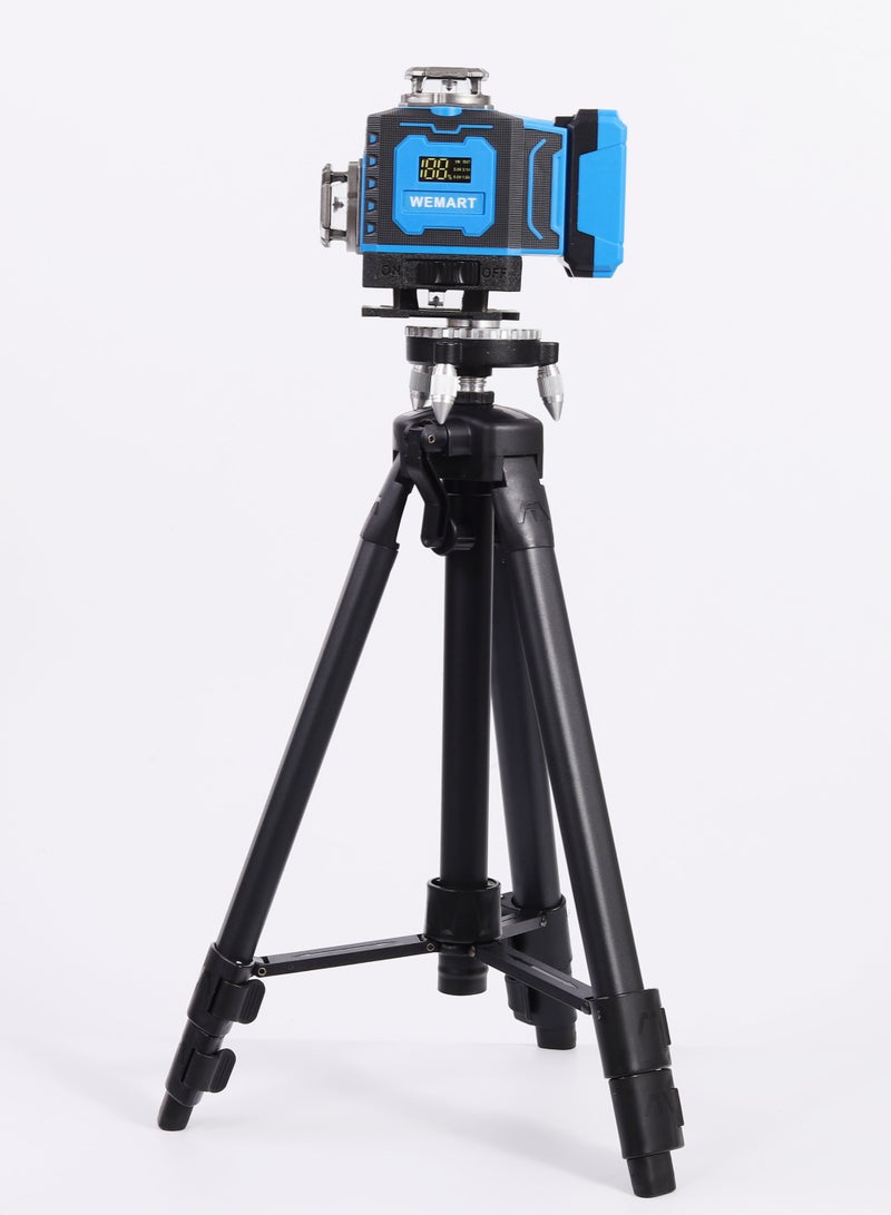 WEMART 4D Laser Level 360 Self Leveling with Tripod, 4x360° Cross Line Laser,Dual display screen,adjustable laser angle with 2 Batteries, Adjustable brightness Remote Control,Suitable for Home Improvement and construction use - Image 5
