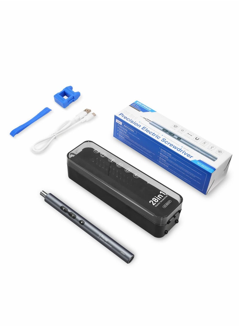 Excefore - Electric Screwdriver,  28 in 1 Cordless Mini Power Screwdriver Set with 24 Bits, Rechargeable Repair Tools Kit - Image 1