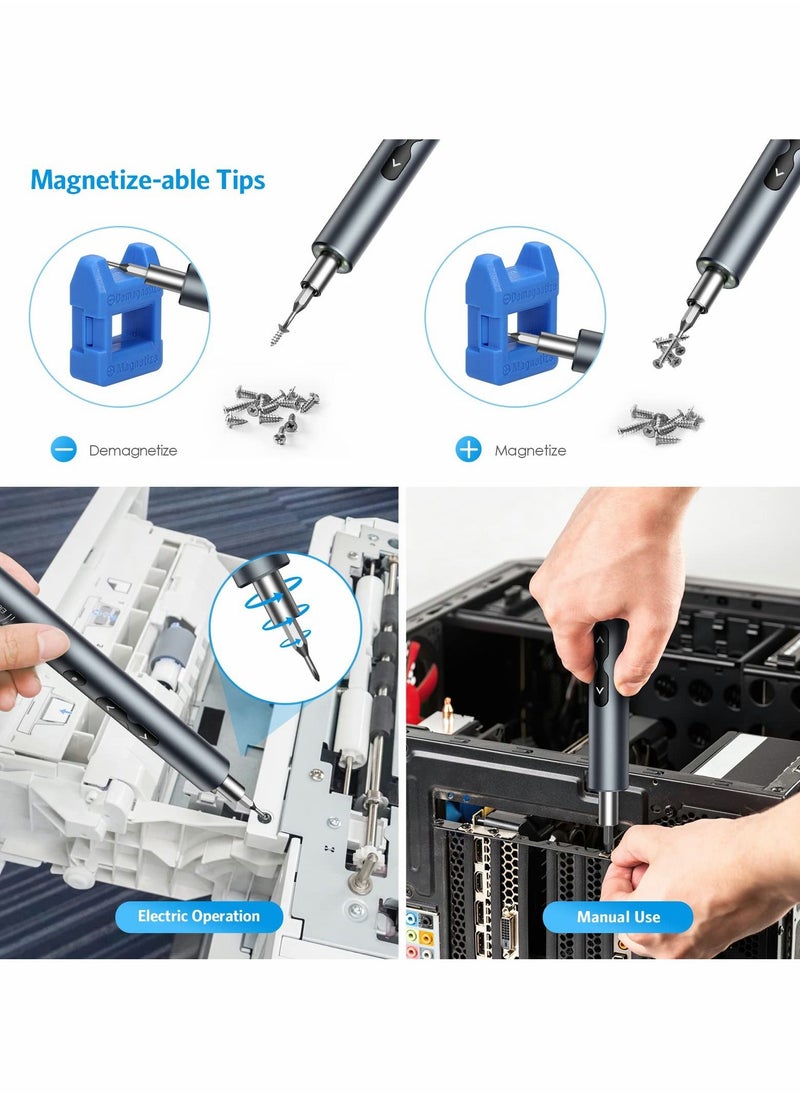 Excefore - Electric Screwdriver,  28 in 1 Cordless Mini Power Screwdriver Set with 24 Bits, Rechargeable Repair Tools Kit - Image 1
