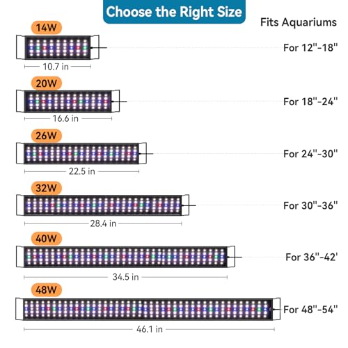 hygger Aquarium LED Light Fish Tank Full Spectrum Lighting with 247 DayNight Cycle Mode Auto OnOff Timer 7 Colors Options Dimmable Extendable Bracket for 2430in Freshwater Tank - Image 3