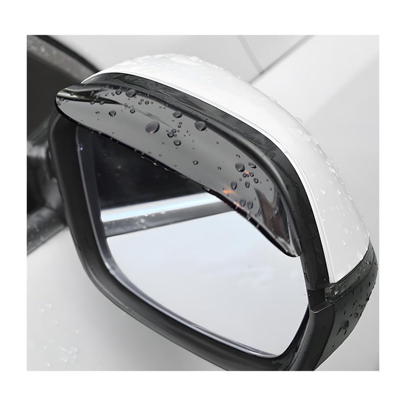 NYTKL 2 PCS Mirror Rain Visor Eyebrow Rainproof PVC Side Mirror Guards Visor Eyebrow Protector Auto Exterior Carbon Fiber Rearview Mirrors Rain Cover for Car Truck SUV Black - Image 3
