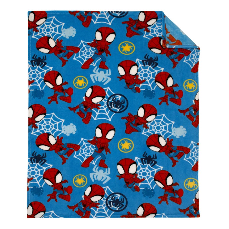 Disney Marvel Spidey and His Amazing Friends Blue, Red and White Spidey Team Super Soft Toddler Blanket - Image 2