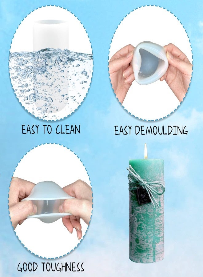 ZAKVOOR Cylinder Silicone Candle Molds for Candle Making, Pillar Resin Casting Moulds for Resin Soap Flower Insect Specimen Wax Making Polymer Clay DIY Craft - Image 3