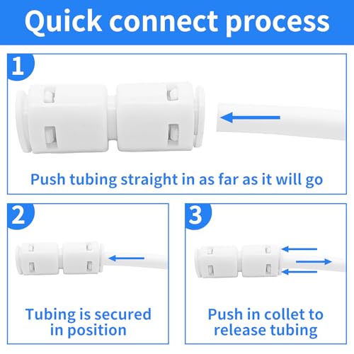 Sweezwon 1/4" Quick Connect Push-to-Connect Water Line Fittings Kit for RO/DI Water Filter, Refrigerator, Ice Maker (Ball Valve + T + L + Y + I + Professional Tubing Cutter, 24 Pcs) - Image 5