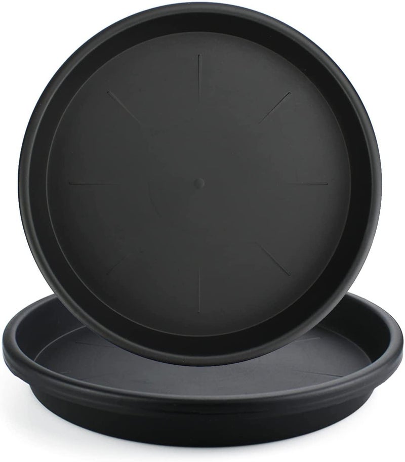 Lechay Black Plant Saucer for Indoors3 Pack 12inch Plastic Flower Plant Pot Saucer Plastic Plant Saucer Drip Trays for Indoor and Outdoor Plants3 - Image 2