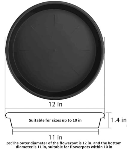Lechay Black Plant Saucer for Indoors3 Pack 12inch Plastic Flower Plant Pot Saucer Plastic Plant Saucer Drip Trays for Indoor and Outdoor Plants3 - Image 3