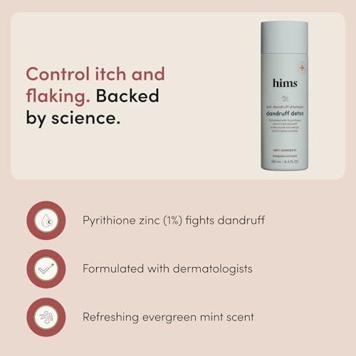 HIMS & HERS hims Dandruff Detox Shampoo Pyrithione Zinc Argan Oil Avocado Oil Formula Dandruff Shampoo for Flaky Itchy Scalp SulfateFree ParabenFree Evergreen Mint Scent 64 Fl Oz 2 Pack - Image 3