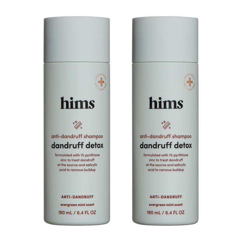 HIMS & HERS hims Dandruff Detox Shampoo Pyrithione Zinc Argan Oil Avocado Oil Formula Dandruff Shampoo for Flaky Itchy Scalp SulfateFree ParabenFree Evergreen Mint Scent 64 Fl Oz 2 Pack - Image 2