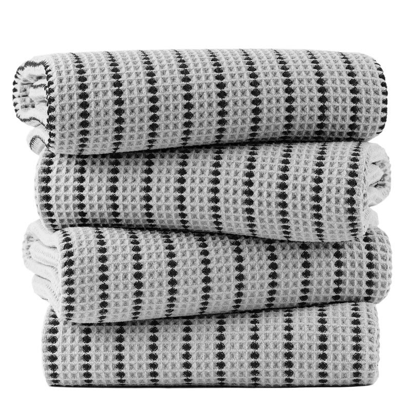 POLYTE 430 GSM Microfiber Oversize Quick Dry Lint Free Bath Towel, 60 x 30 in, 4 Pack (Waffle Weave) - Image 1