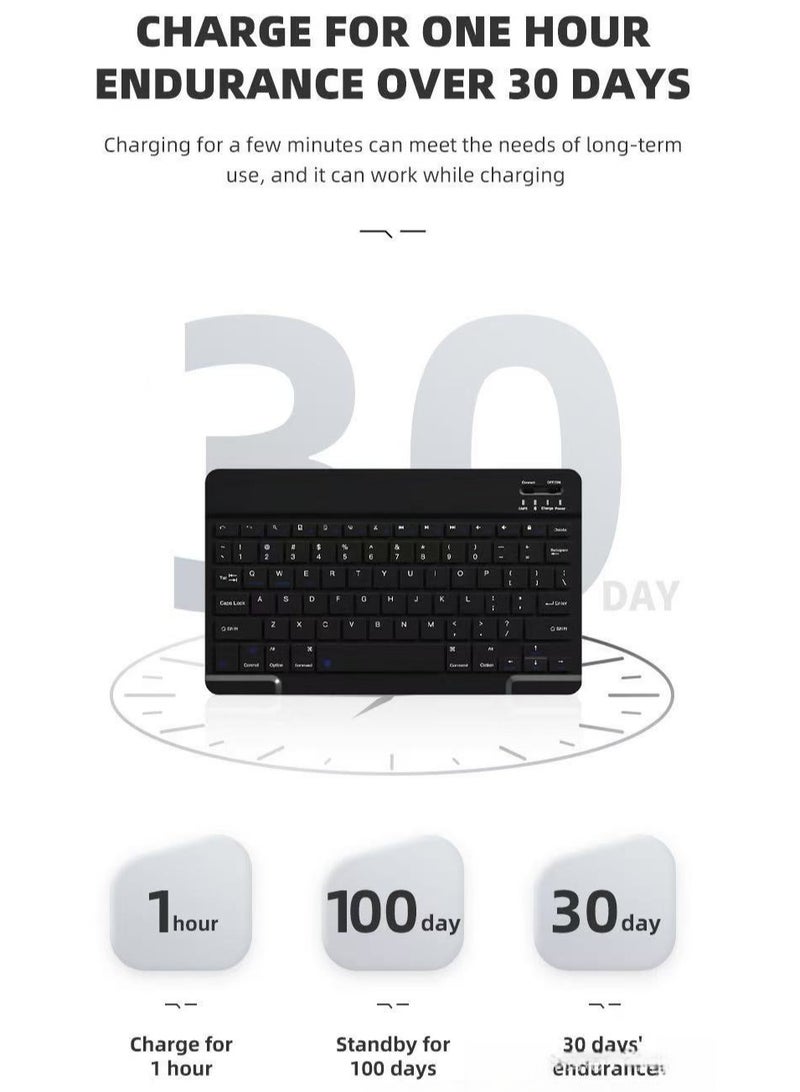 Ultra-Slim Bluetooth Keyboard and Mouse Combo Rechargeable Portable Wireless Keyboard Mouse Set for Apple iPad iPhone iOS 13 and Above Samsung Tablet Phone Smartphone Android Windows  - Image 4