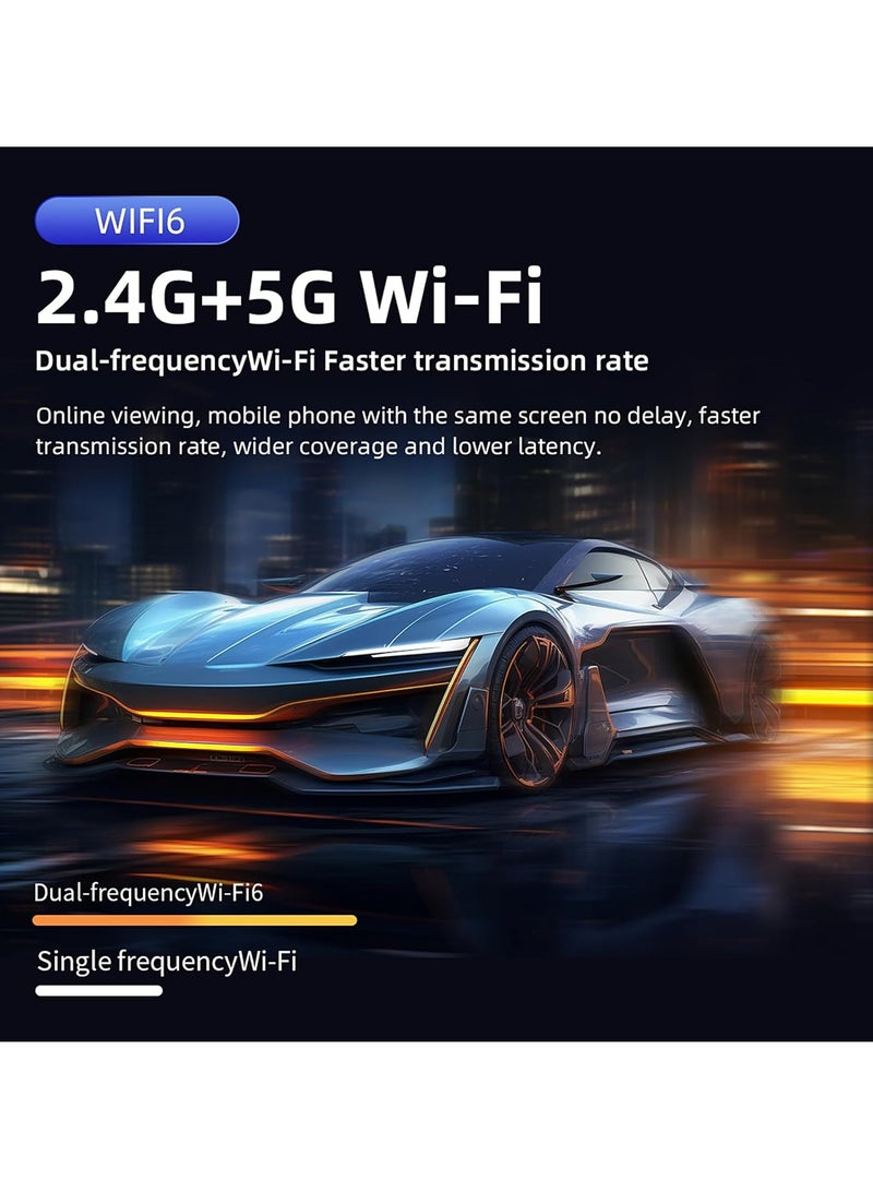 Android 9.0 Mini Projector 720P Home Theater with WiFi6 Support 150in Display Same Screen Technique Movie Projector Auto Focus Keystone Function Built-in Speaker with USB/3.5MM Ports Support TV Box  - Image 2