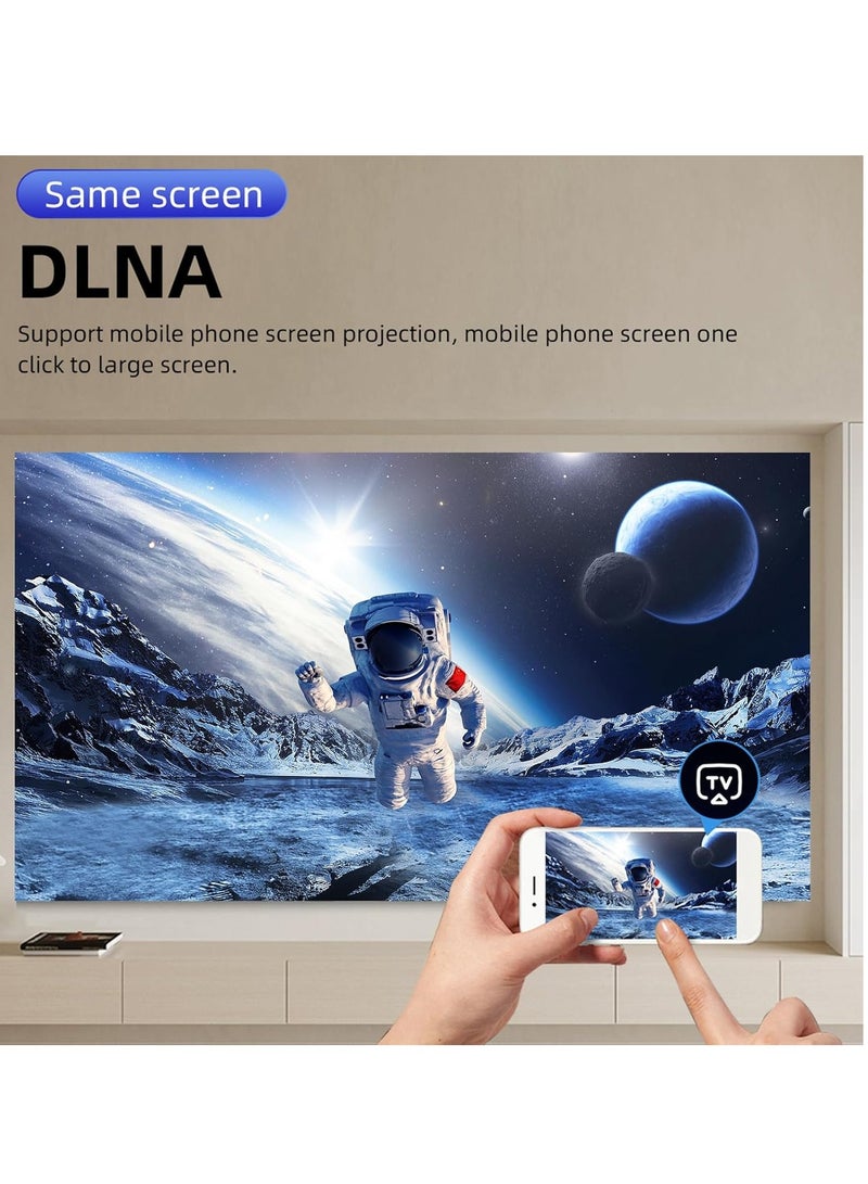 Android 9.0 Mini Projector 720P Home Theater with WiFi6 Support 150in Display Same Screen Technique Movie Projector Auto Focus Keystone Function Built-in Speaker with USB/3.5MM Ports Support TV Box  - Image 3