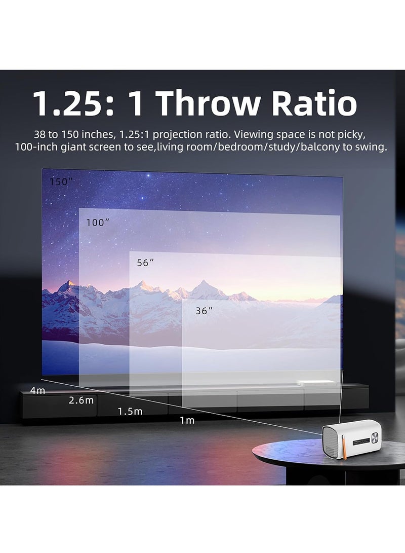 Android 9.0 Mini Projector 720P Home Theater with WiFi6 Support 150in Display Same Screen Technique Movie Projector Auto Focus Keystone Function Built-in Speaker with USB/3.5MM Ports Support TV Box  - Image 5